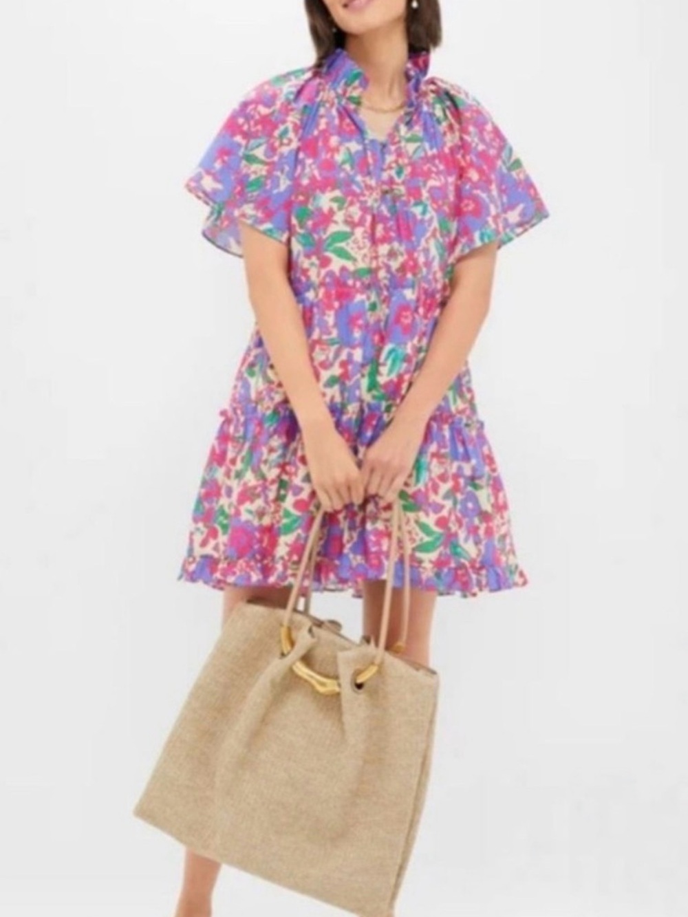 Tuckernuck Magenta Multi Floral Thea Mini Dress